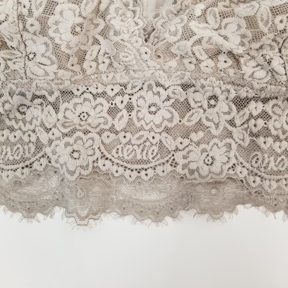 aerie Lace Racerback Bralette Gray Size Small - Picture 3 of 4